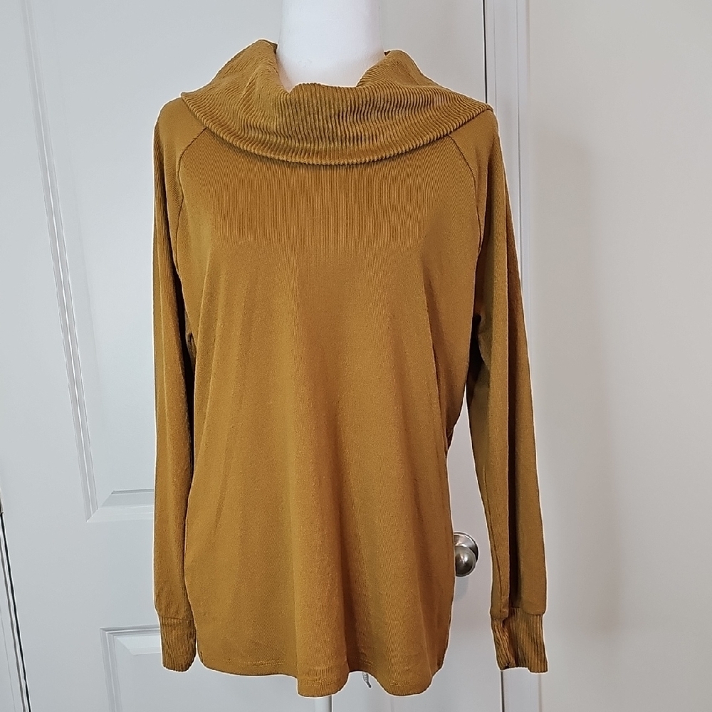 Just Be Mustard Cowl Neck Sweate‎ Size Mr